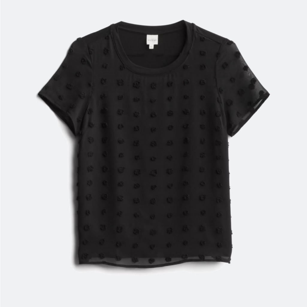 Kaileigh Coeta Mixed Material Blouse In Black Size Xl